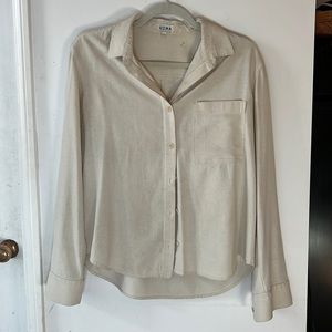 Ozma of California Raw Silk Button-Up